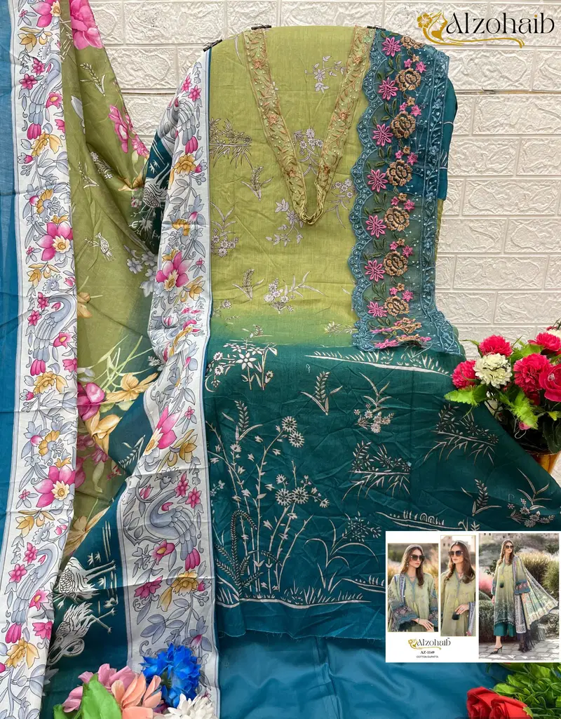 Alzohaib Az 1147 To 1185 Cotton Printed Pakistani Suits Suppliers In India